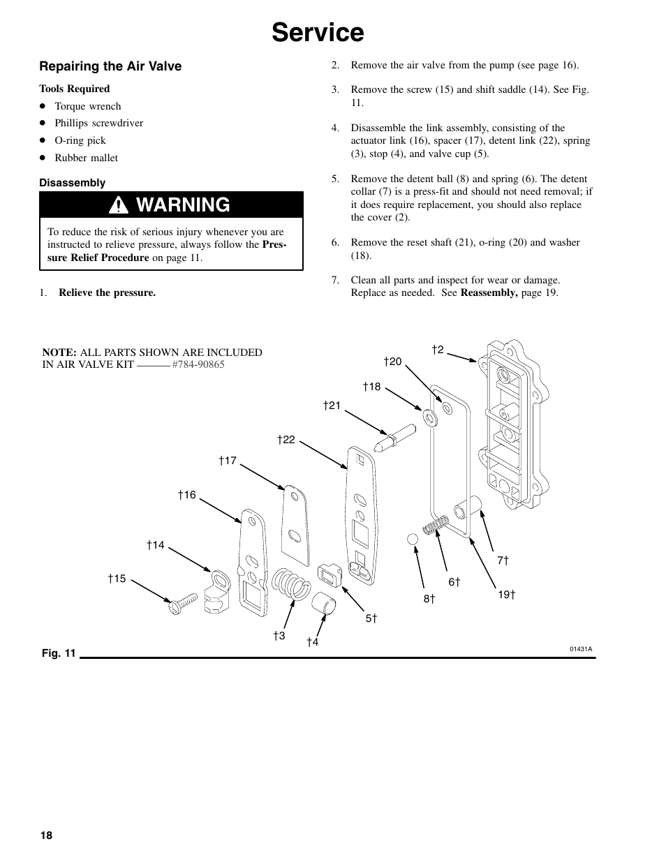 Service, Warning | Graymills DDP .375' Pump OMI User Manual | Page 18 / 32