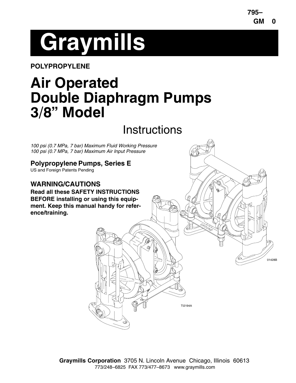 Graymills DDP .375' Pump User Manual | 15 pages