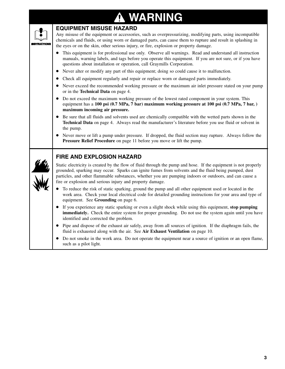 Warning | Graymills DDP .375' Pump User Manual | Page 2 / 15