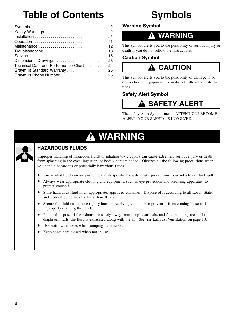 Graymills DDP 1' Aluminum Pump User Manual | Page 2 / 26