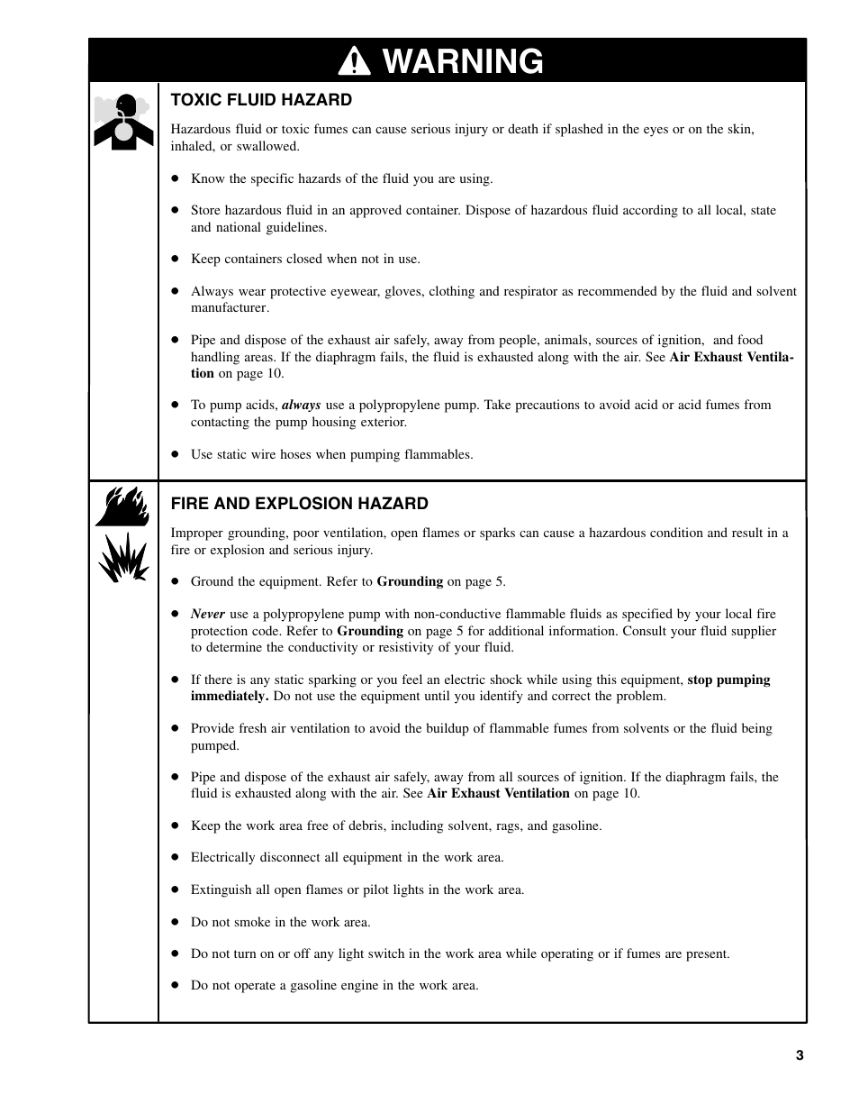 Warning | Graymills DDP 1' Pump OMI User Manual | Page 3 / 26
