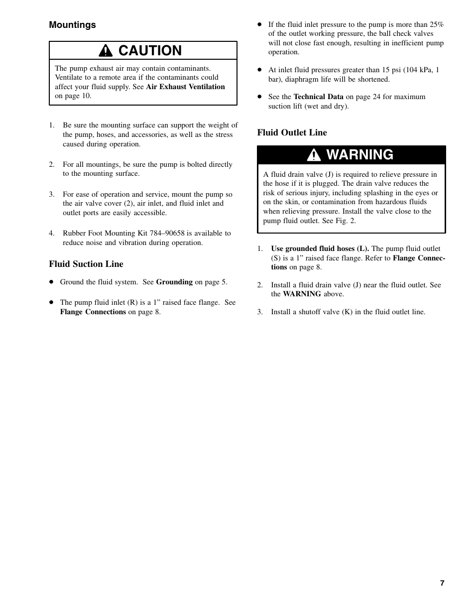 Caution, Warning | Graymills DDP 1' Pump OMI User Manual | Page 7 / 26