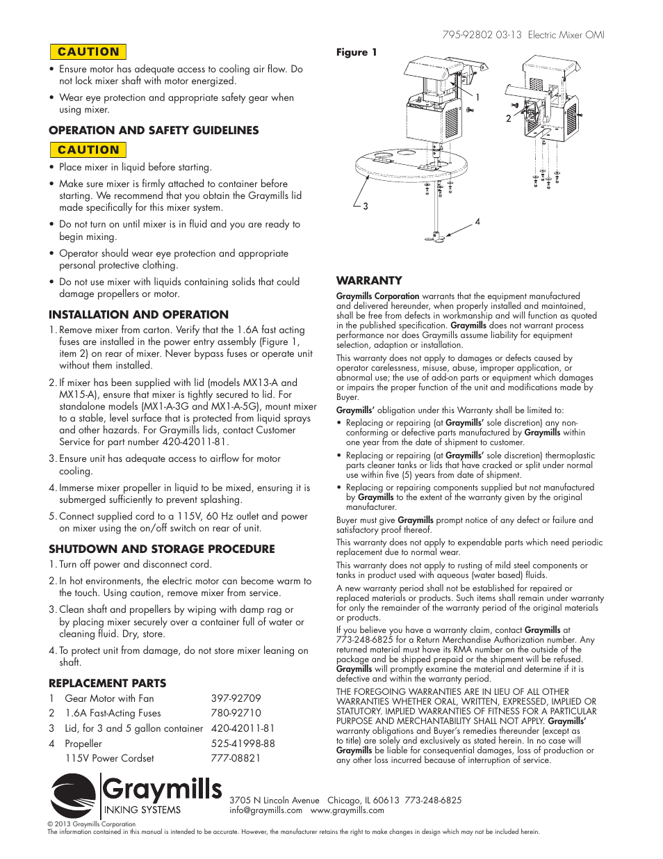 Graymills Electric Mixers OMI User Manual | Page 2 / 2