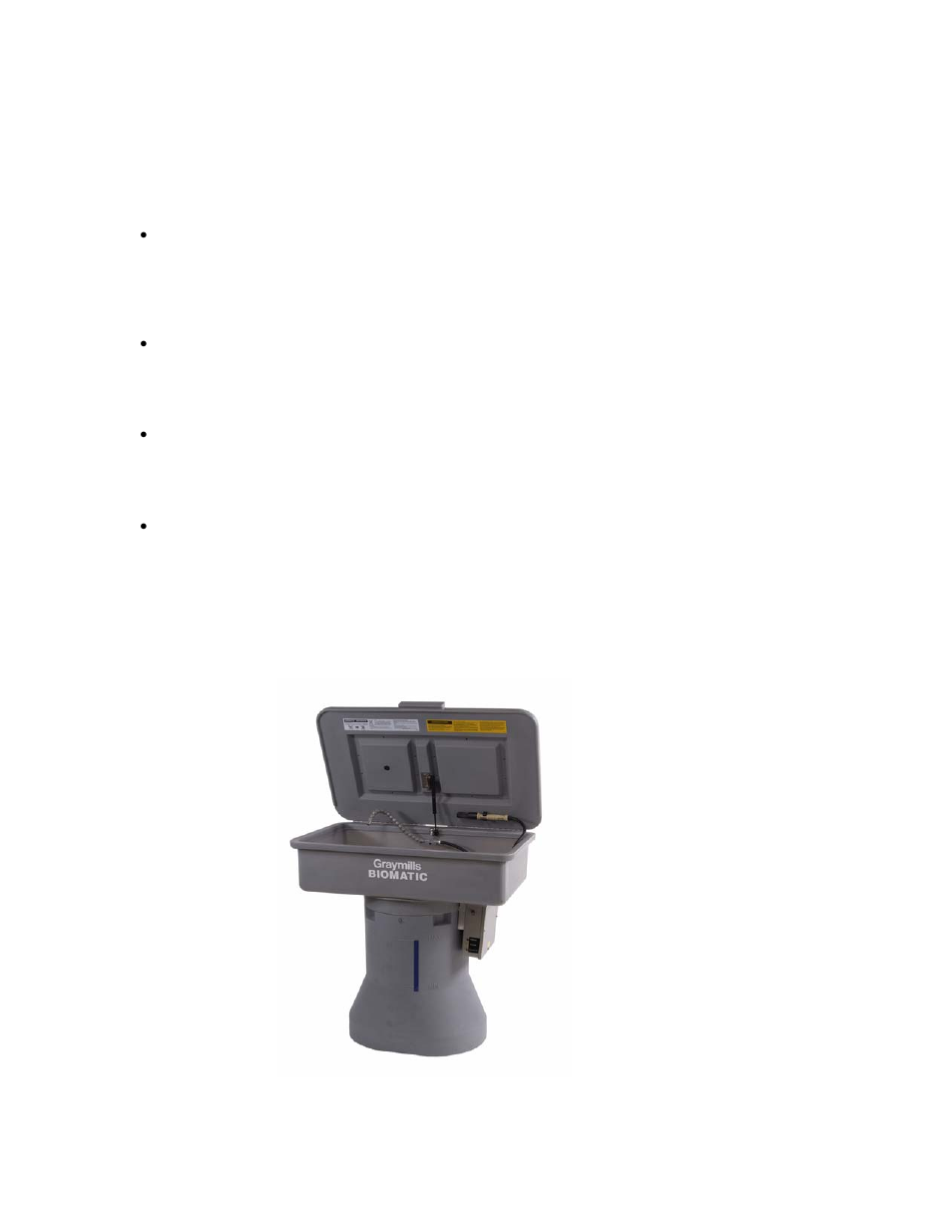 The biomatic® parts cleaning system is | Graymills Biomatic Distributor User Manual | Page 2 / 7