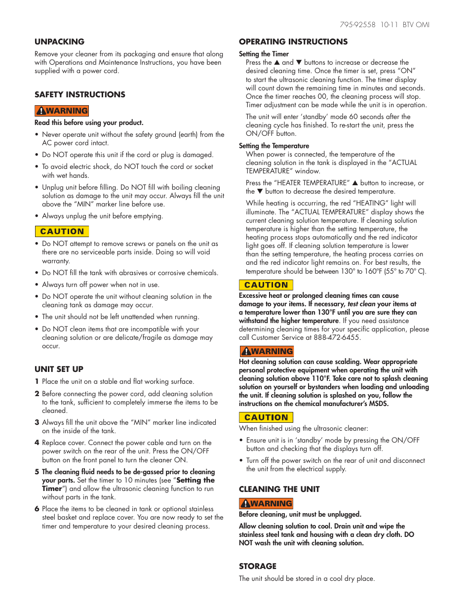 Graymills BTV Ultrasonic OMI User Manual | Page 2 / 3