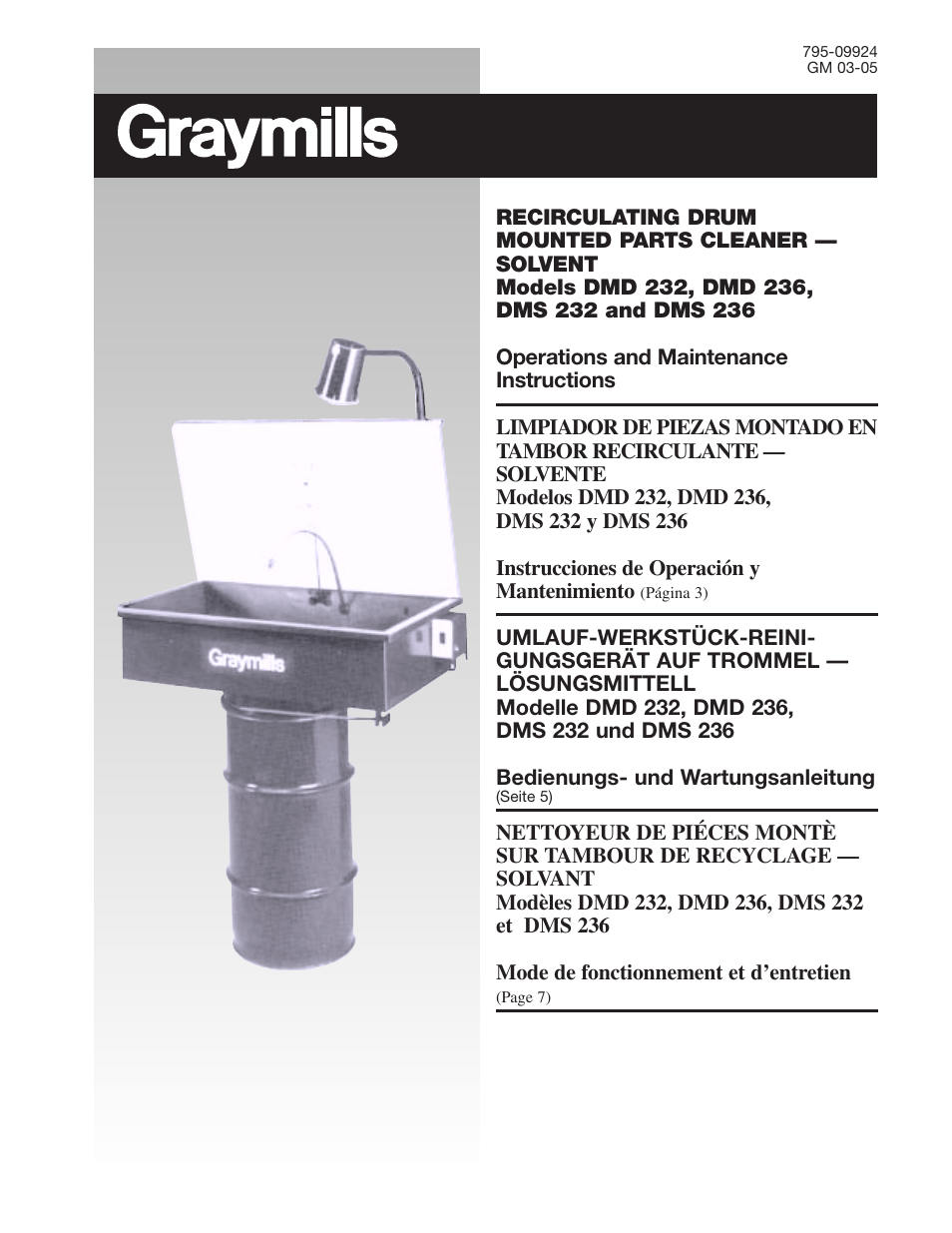 Graymills DM 236 Drum Mount OMI User Manual | 12 pages