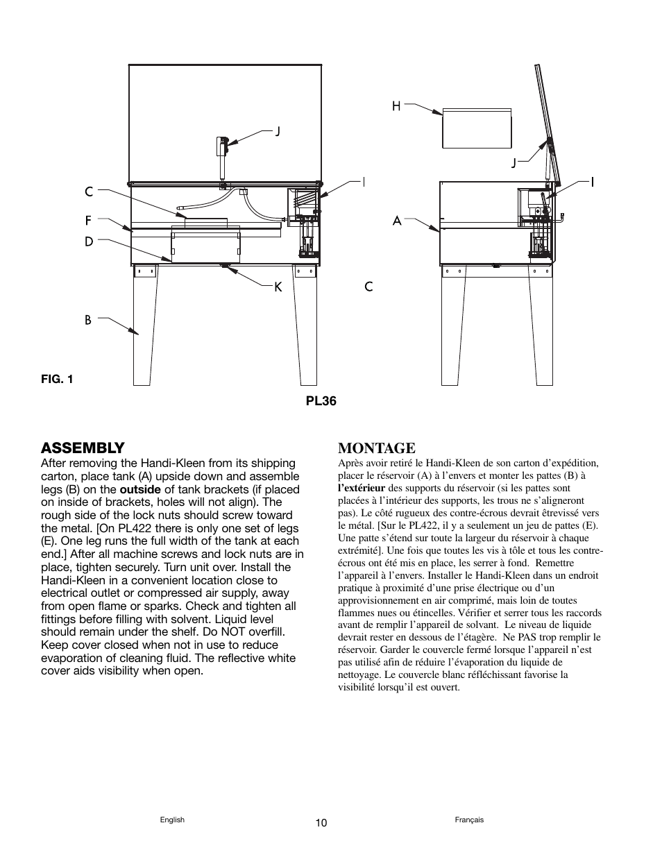 Assembly, Montage | Graymills Handi-Kleen PL422 OMI User Manual | Page 10 / 20
