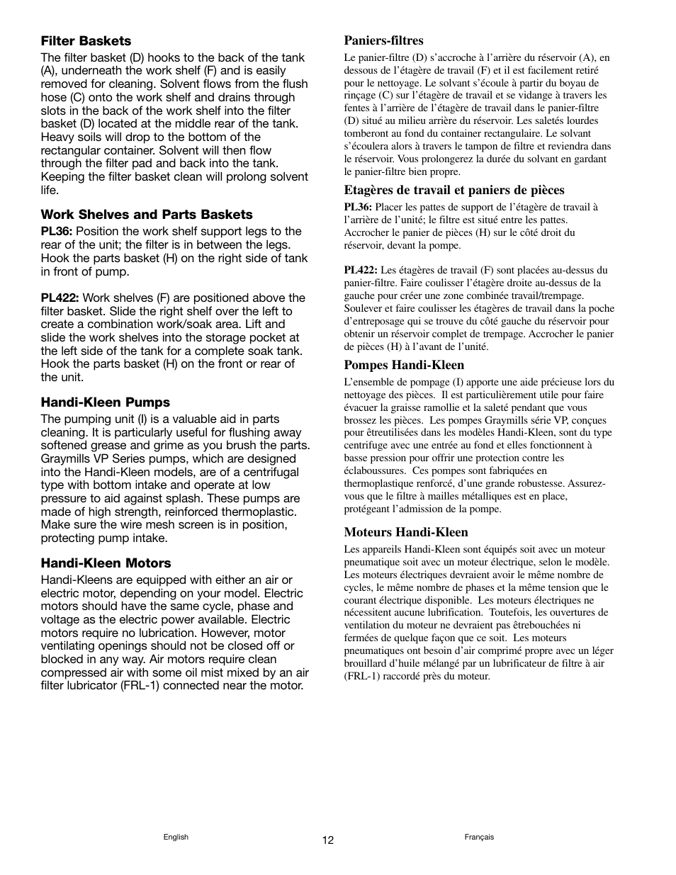 Graymills Handi-Kleen PL422 OMI User Manual | Page 12 / 20