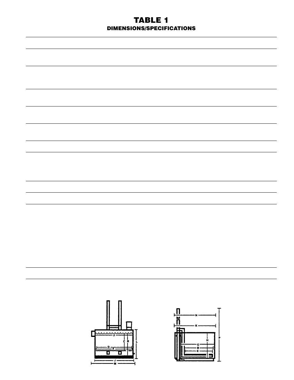 Table 1 | Graymills Liftkleen L-Series OMI User Manual | Page 13 / 35