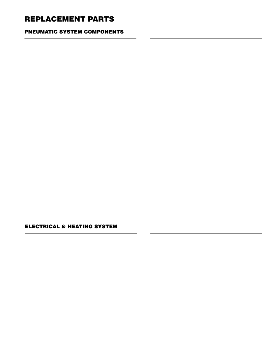 Replacement parts | Graymills Liftkleen L-Series OMI User Manual | Page 16 / 35