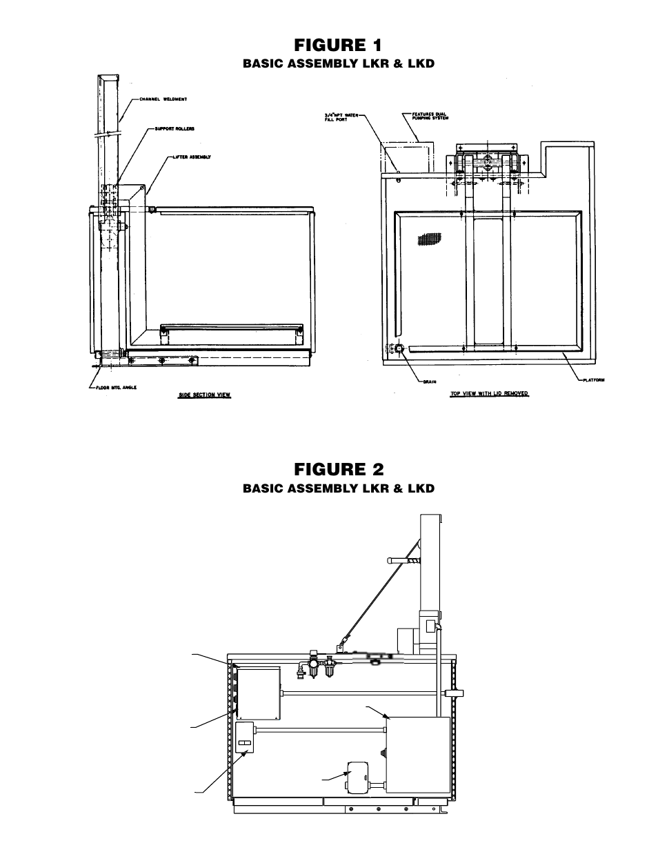 Figure 1, Figure 2, Basic assembly lkr & lkd | Graymills Liftkleen L-Series OMI User Manual | Page 18 / 35