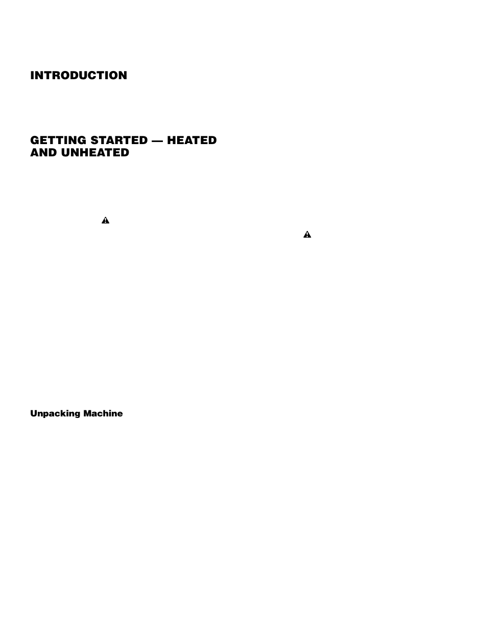 Introduction, Mise en marche — chauffé et non chauffé, Getting started — heated and unheated | Graymills Liftkleen T-Series OMI User Manual | Page 10 / 32