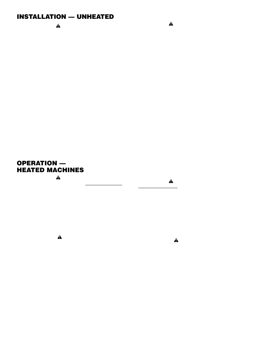 Installation — non chauffé, Fonctionnement machines chauffées, Installation — unheated | Operation — heated machines | Graymills Liftkleen T-Series OMI User Manual | Page 18 / 32