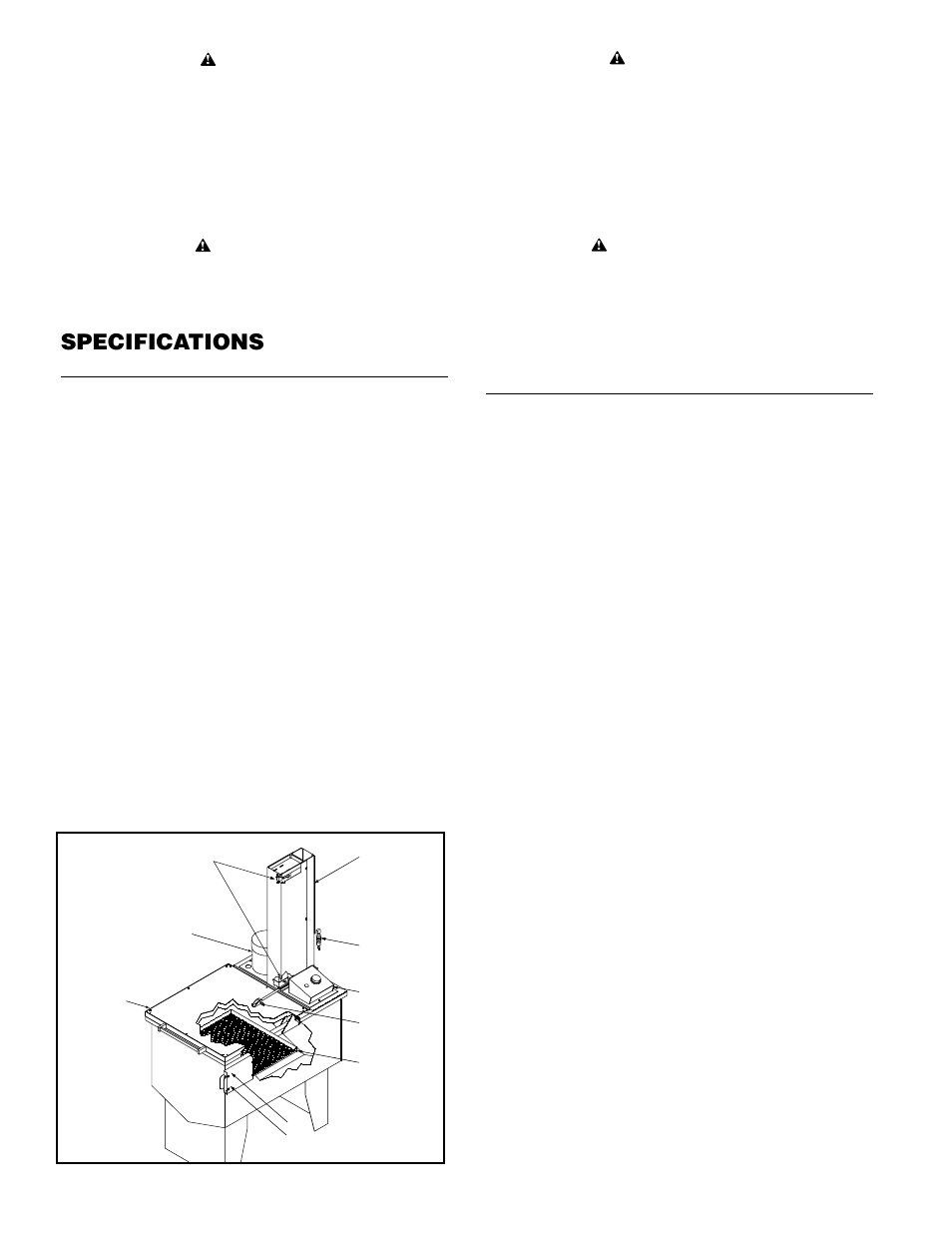 Caractéristiques, Specifications, Caution | Warning, Précaution, Avertissement, Fig. 1 | Graymills Liftkleen T-Series OMI User Manual | Page 8 / 32
