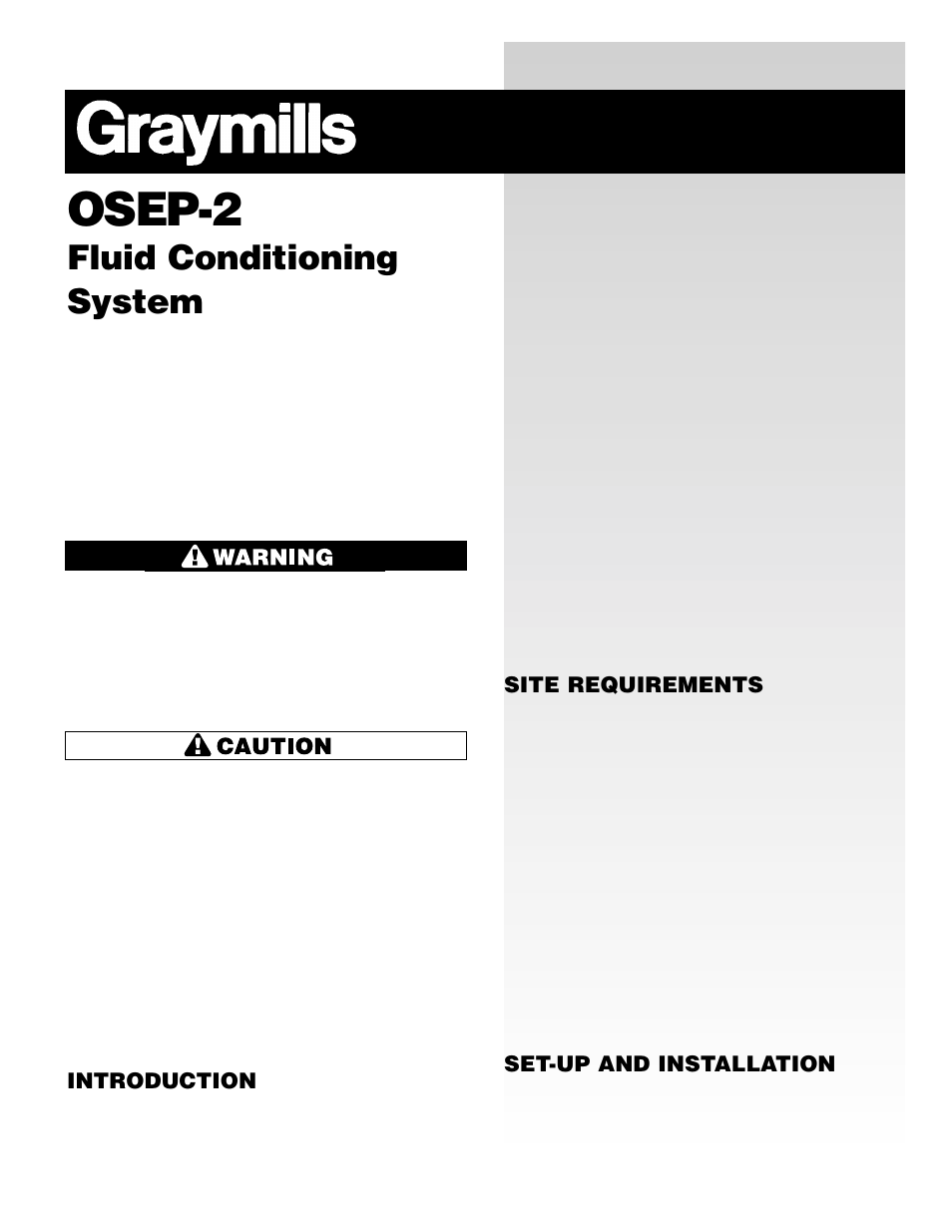 Graymills Oil Seperator Osep-2 Series OMI User Manual | 4 pages