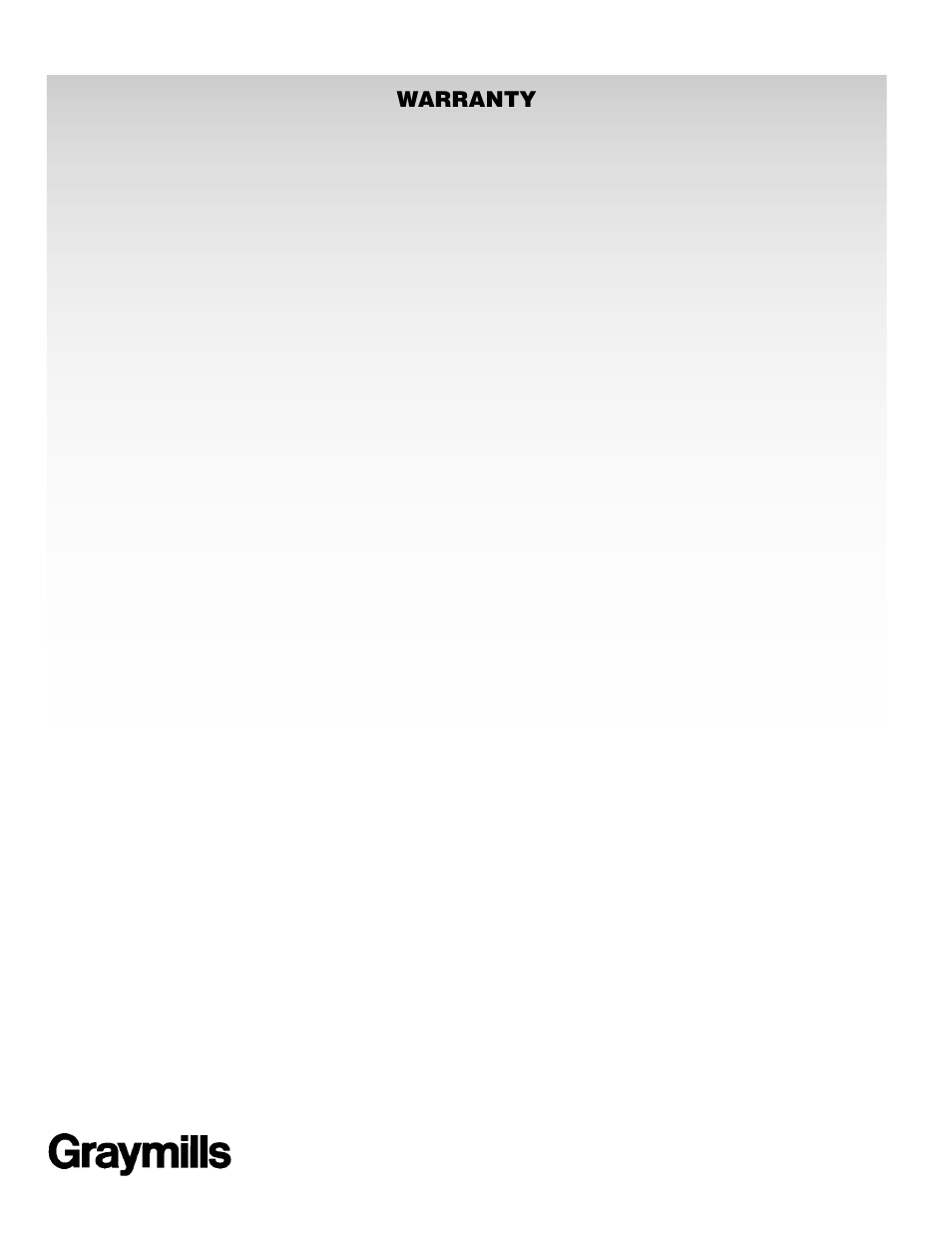 Warranty | Graymills Oil Seperator Osep-2 Series OMI User Manual | Page 4 / 4