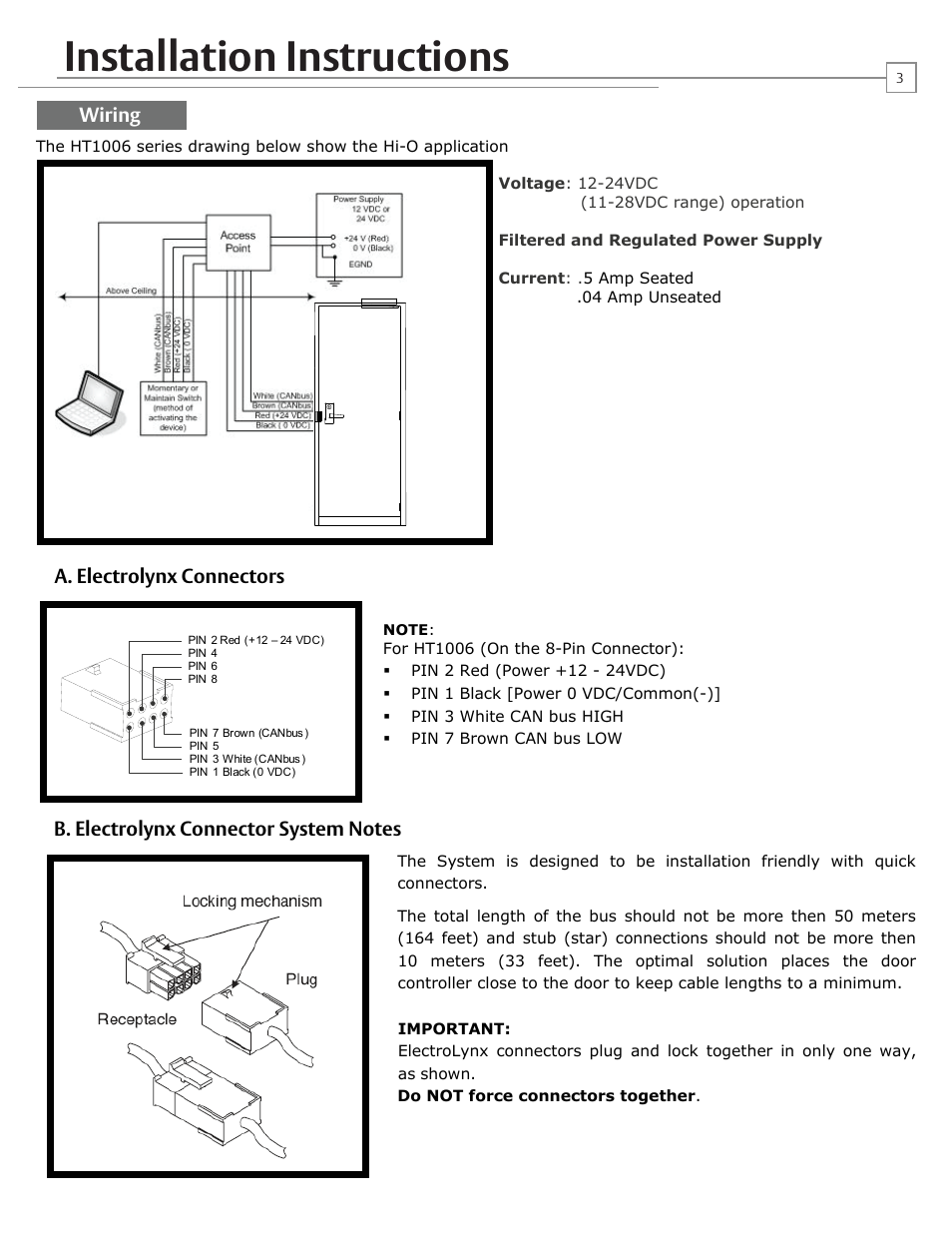 Installation instructions, Prepare strike wiring | HES HT1006 User Manual | Page 3 / 11