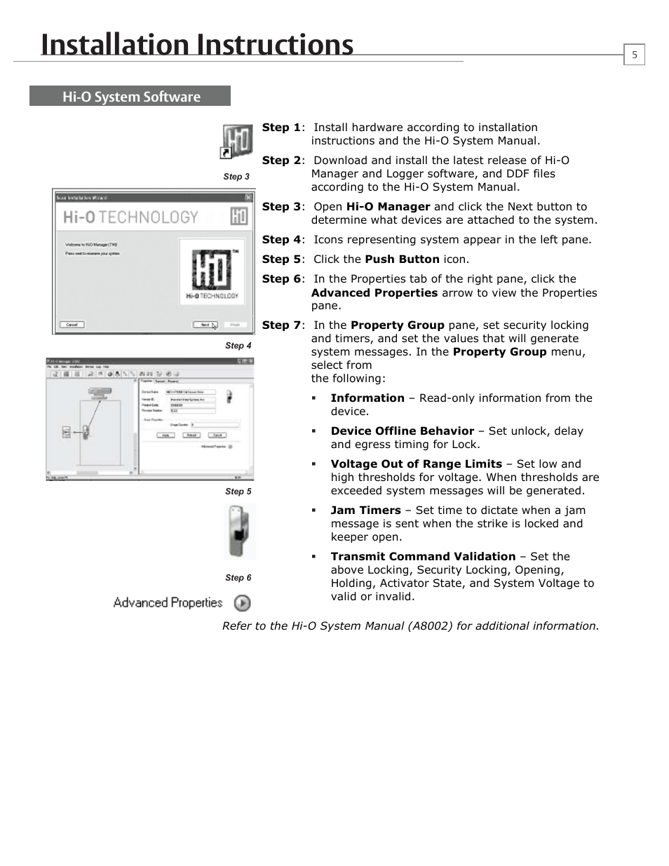 Installation instructions, Hi-o system software | HES HT1006 User Manual | Page 5 / 11