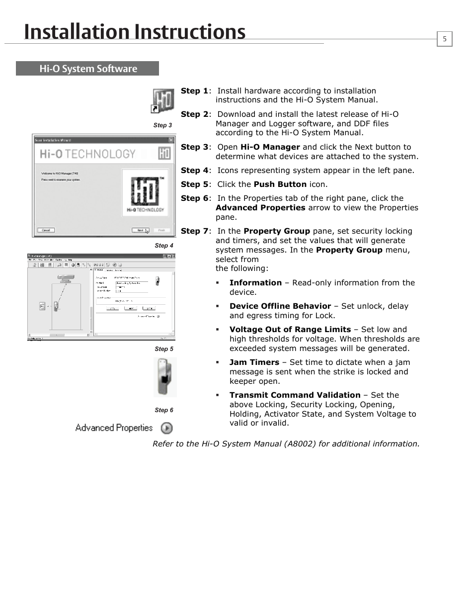 Installation instructions, Hi-o system software | HES HT5000 User Manual | Page 5 / 10