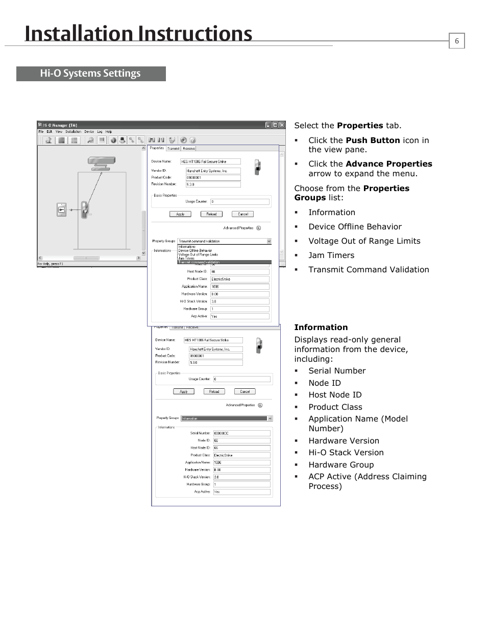 Installation instructions, Hi-o systems settings | HES HT5000 User Manual | Page 6 / 10