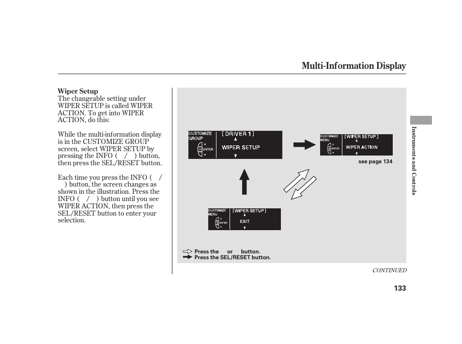 Multi-information display | Acura 2009 RL User Manual | Page 139 / 554