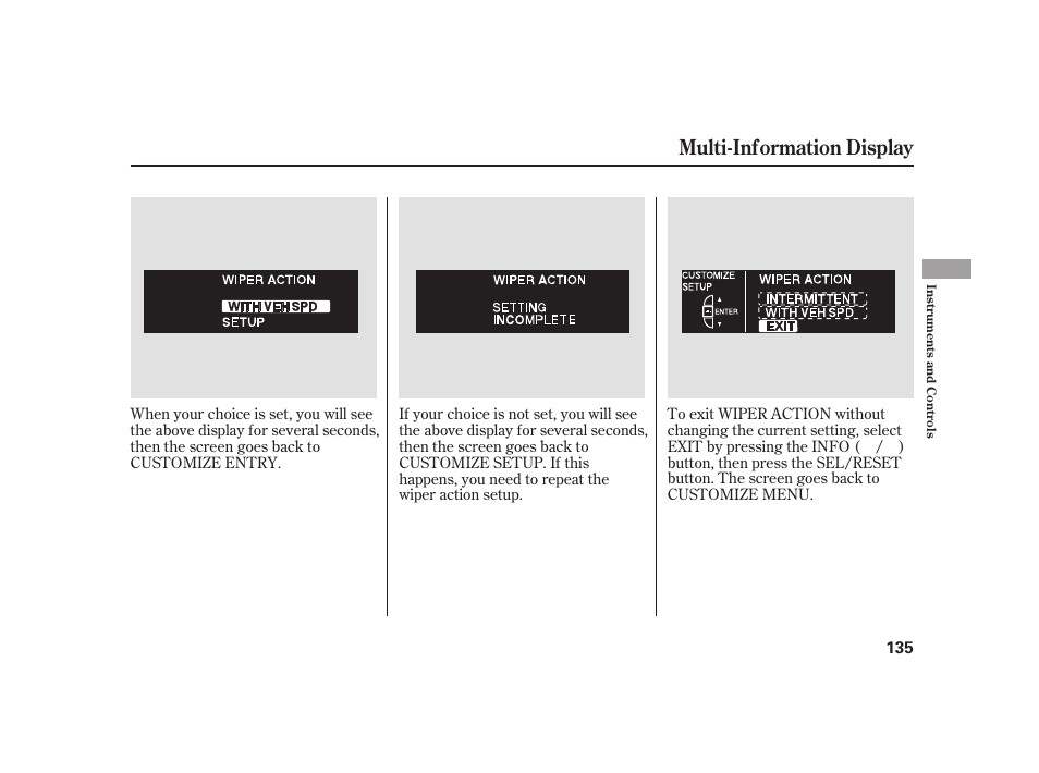 Multi-information display | Acura 2009 RL User Manual | Page 141 / 554
