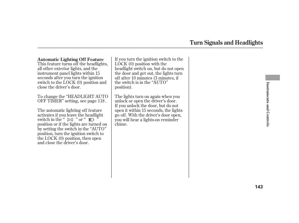 Turn signals and headlights | Acura 2009 RL User Manual | Page 149 / 554