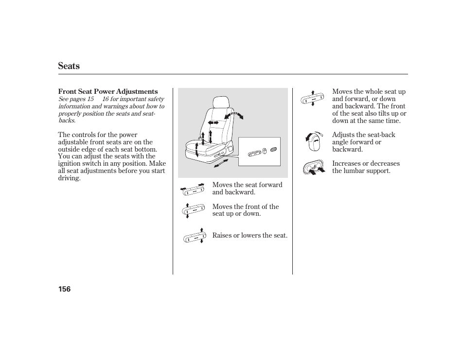 Seats | Acura 2009 RL User Manual | Page 162 / 554