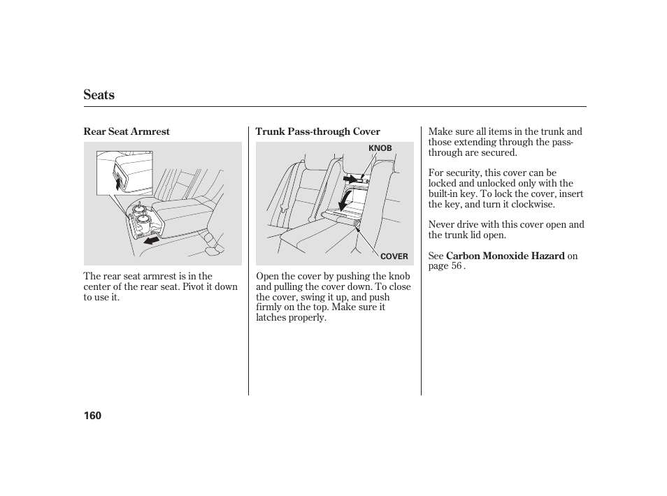 Seats | Acura 2009 RL User Manual | Page 166 / 554