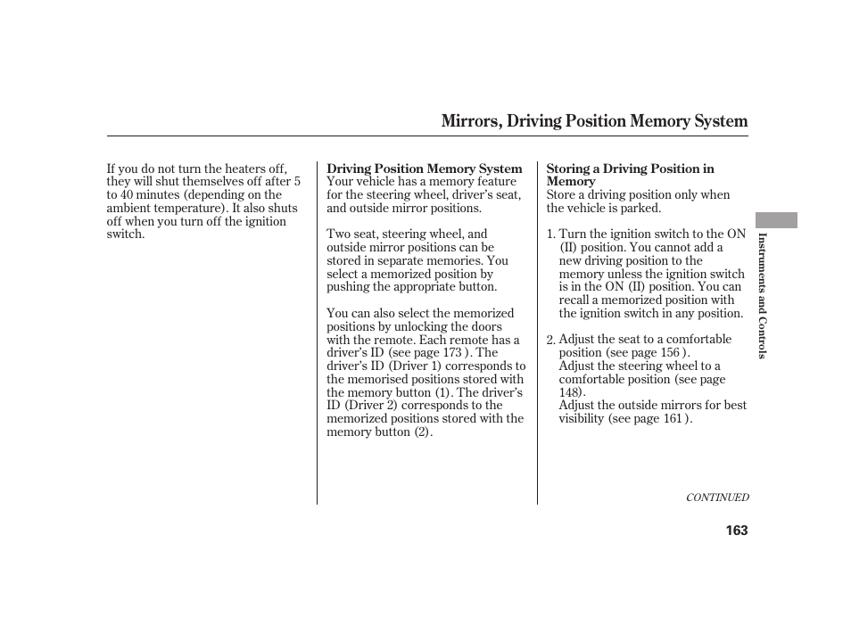 Acura 2009 RL User Manual | Page 169 / 554