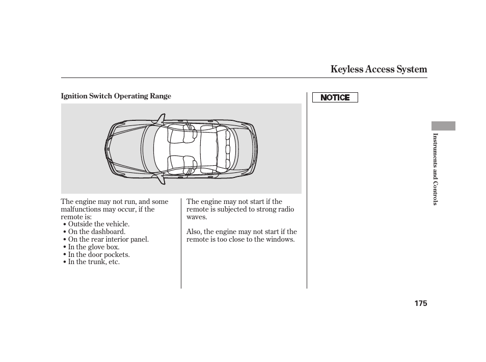 Keyless access system | Acura 2009 RL User Manual | Page 181 / 554