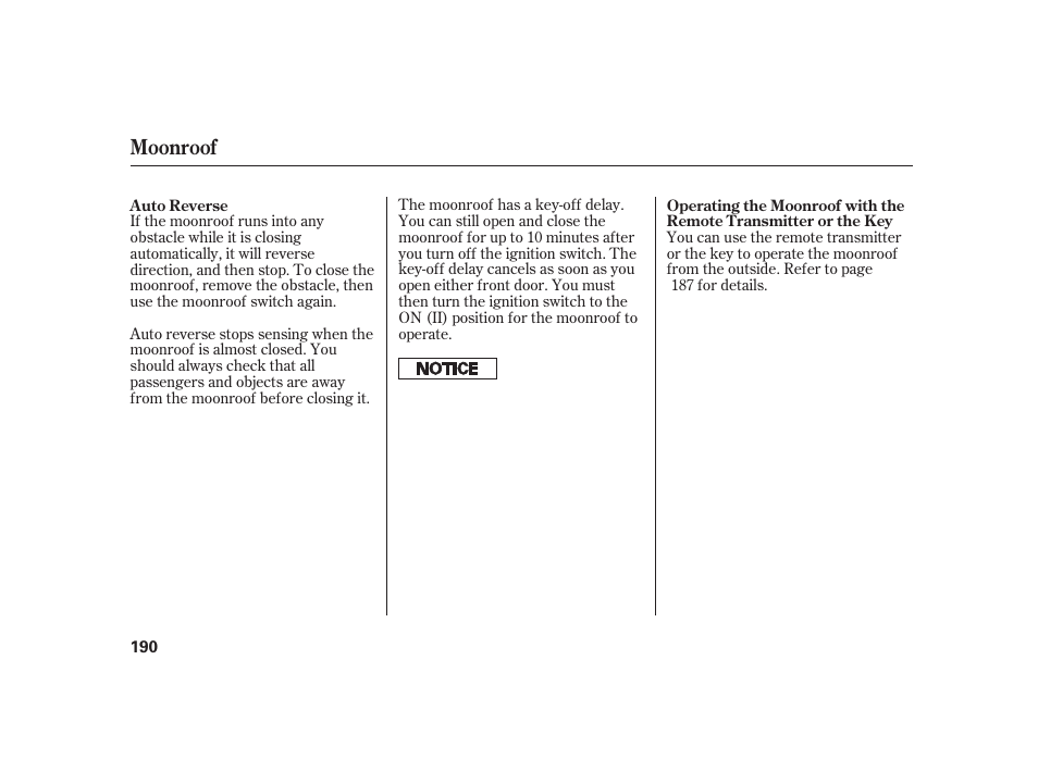 Moonroof | Acura 2009 RL User Manual | Page 196 / 554