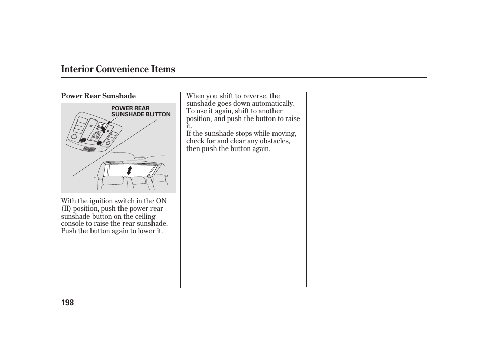Interior convenience items | Acura 2009 RL User Manual | Page 204 / 554