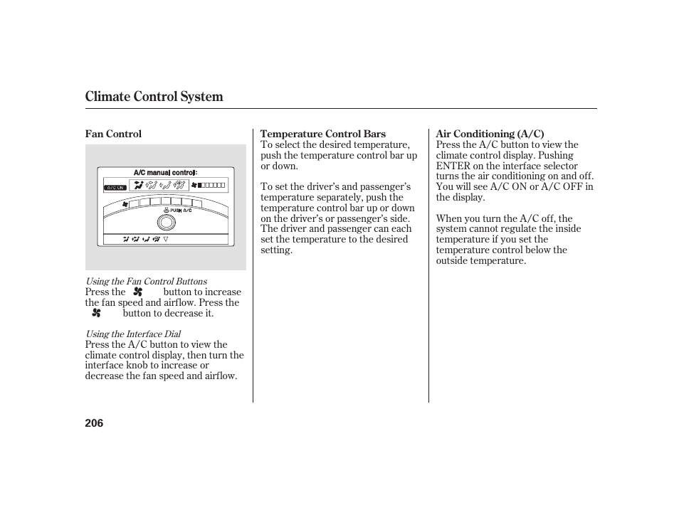 Climate control system | Acura 2009 RL User Manual | Page 212 / 554