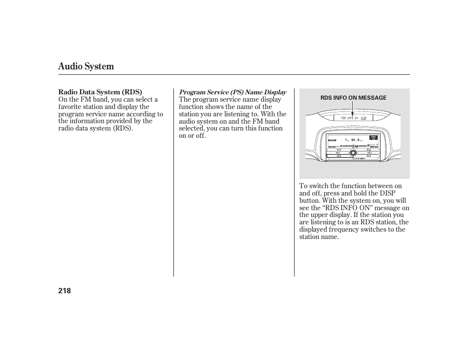 Audio system | Acura 2009 RL User Manual | Page 224 / 554