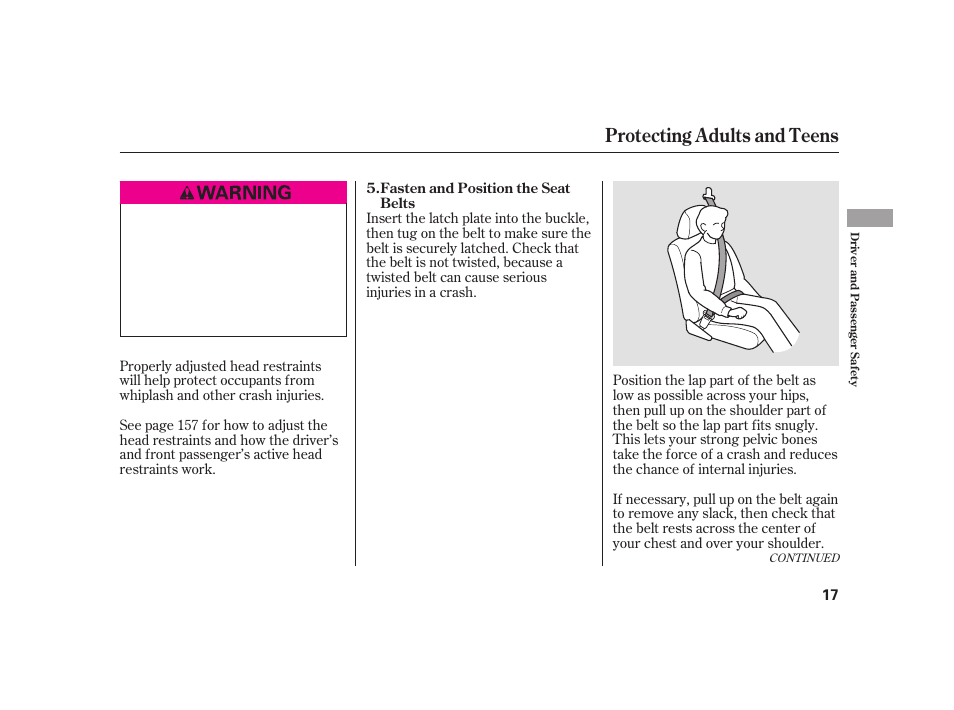 Protecting adults and teens | Acura 2009 RL User Manual | Page 23 / 554