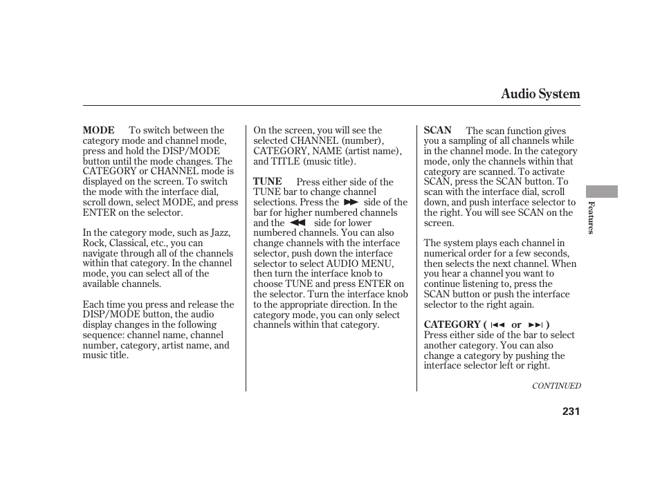 Audio system | Acura 2009 RL User Manual | Page 237 / 554