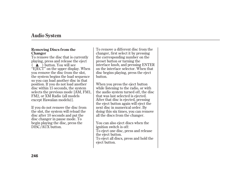 Audio system | Acura 2009 RL User Manual | Page 252 / 554