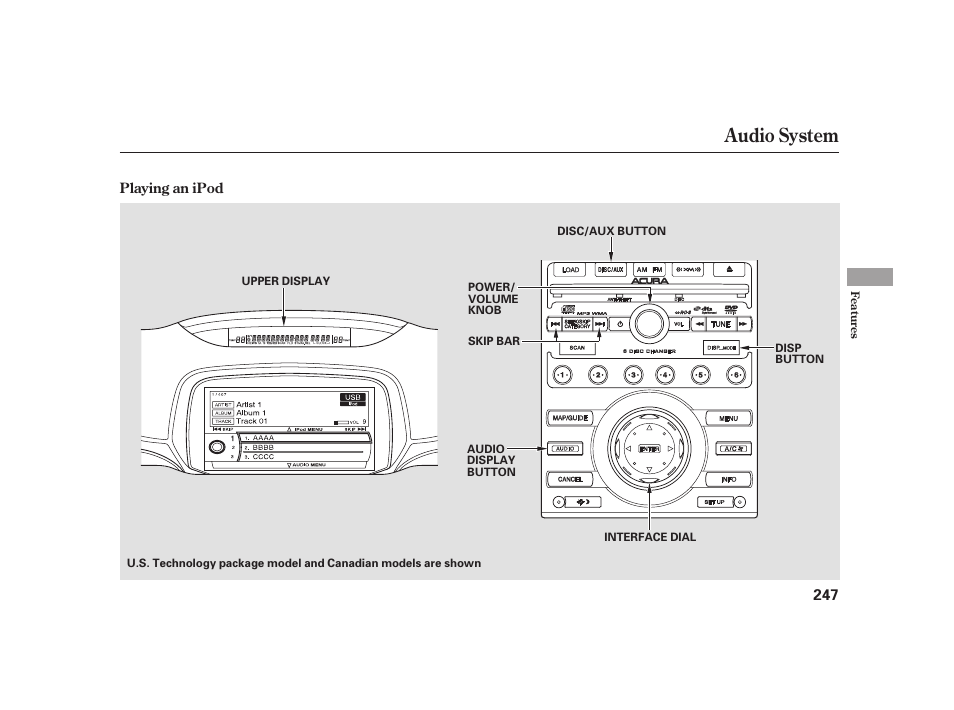 Audio system | Acura 2009 RL User Manual | Page 253 / 554