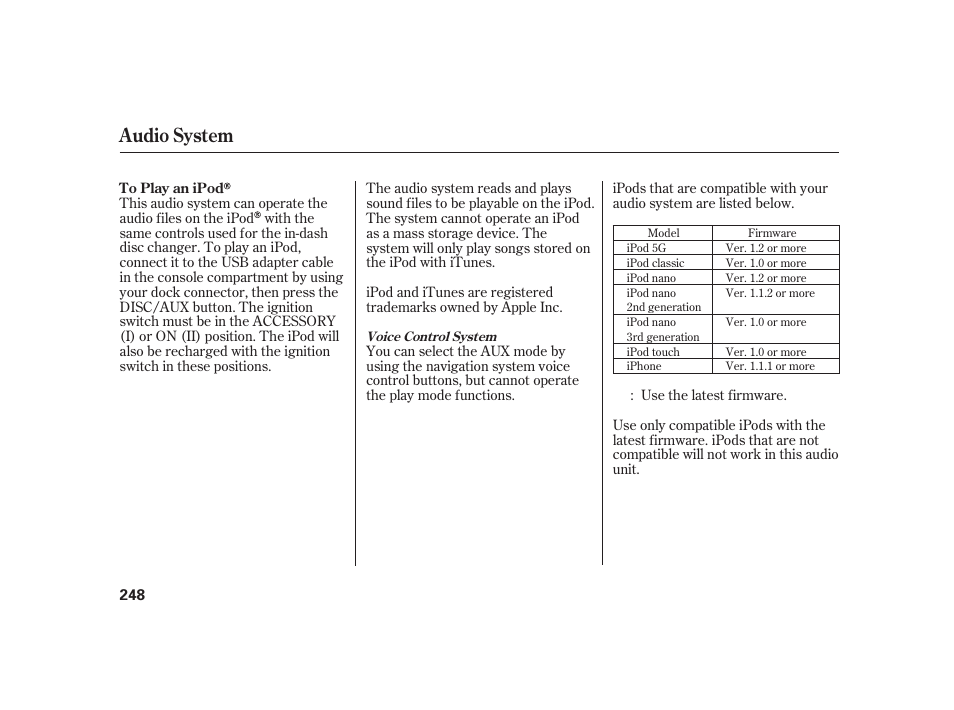 Audio system | Acura 2009 RL User Manual | Page 254 / 554