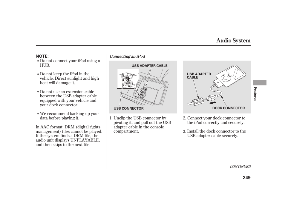 Audio system | Acura 2009 RL User Manual | Page 255 / 554