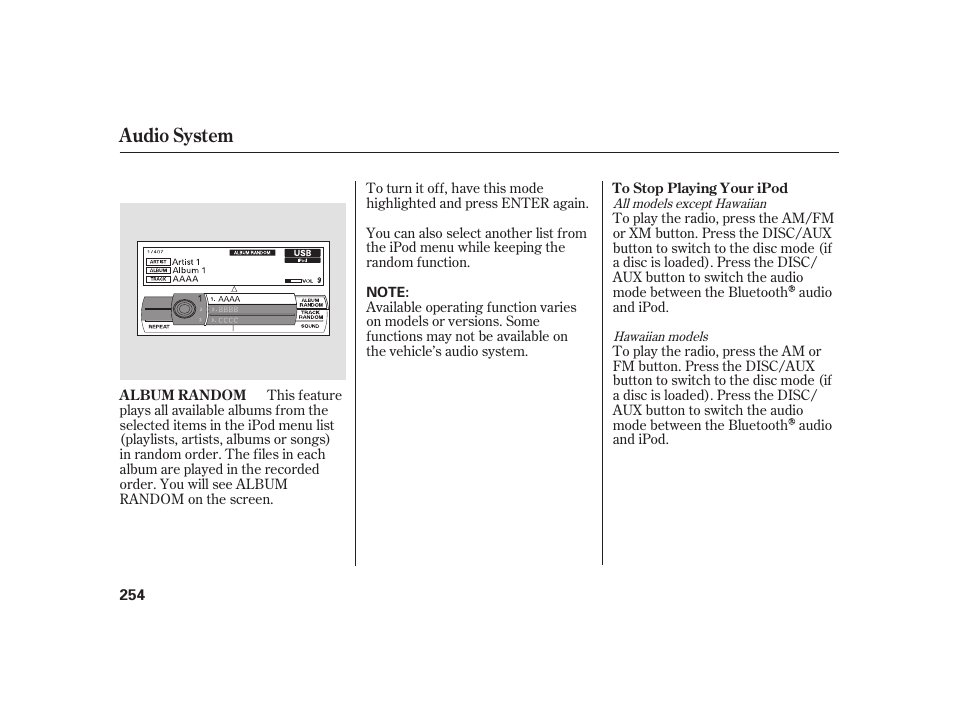 Audio system | Acura 2009 RL User Manual | Page 260 / 554