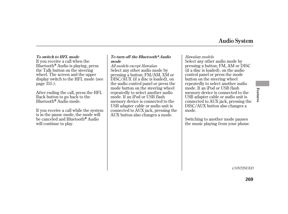 Audio system | Acura 2009 RL User Manual | Page 275 / 554