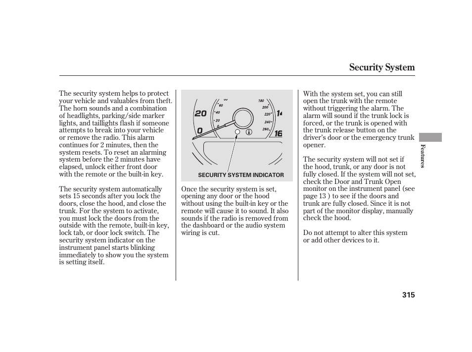 Security system | Acura 2009 RL User Manual | Page 321 / 554