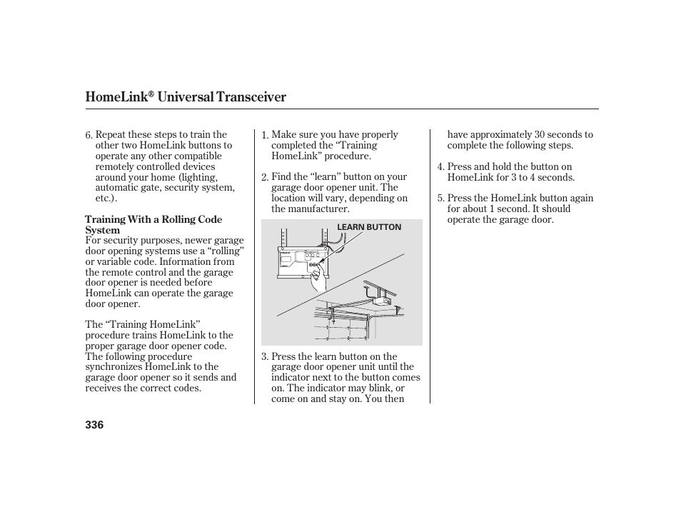 Homelink universal transceiver | Acura 2009 RL User Manual | Page 342 / 554
