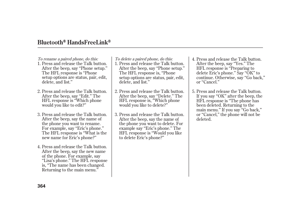 Bluetooth handsfreelink | Acura 2009 RL User Manual | Page 370 / 554