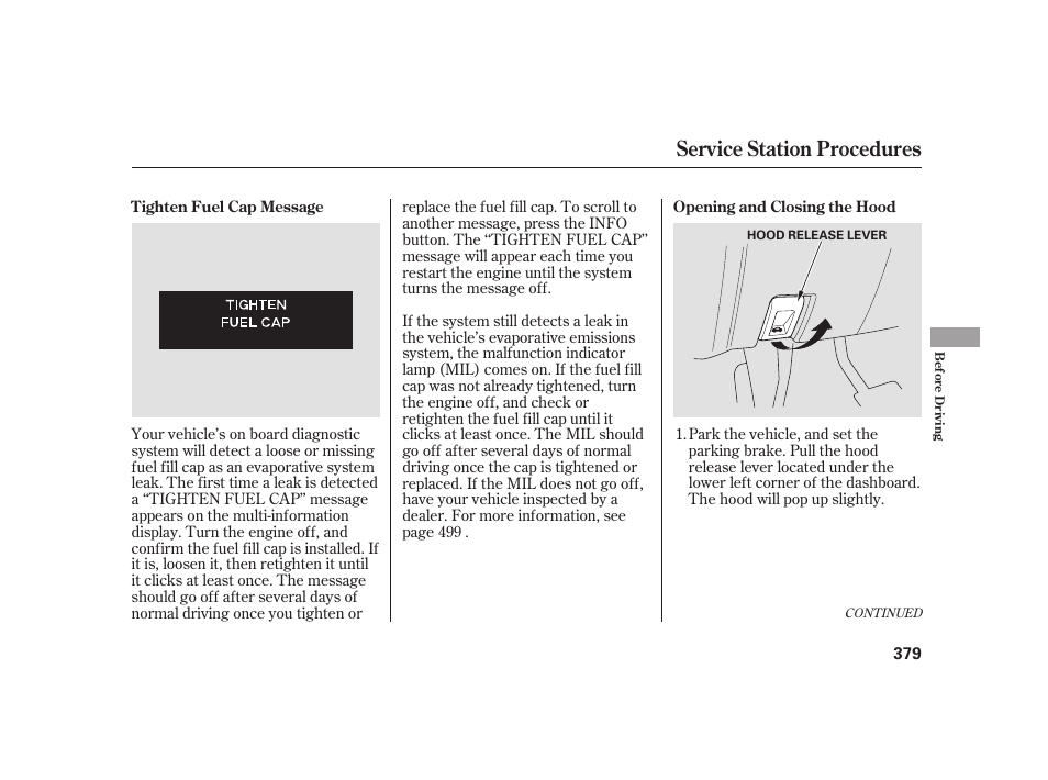 Service station procedures | Acura 2009 RL User Manual | Page 385 / 554