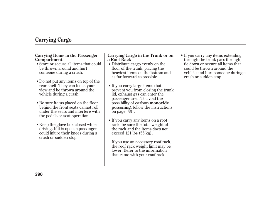 Carrying cargo | Acura 2009 RL User Manual | Page 396 / 554