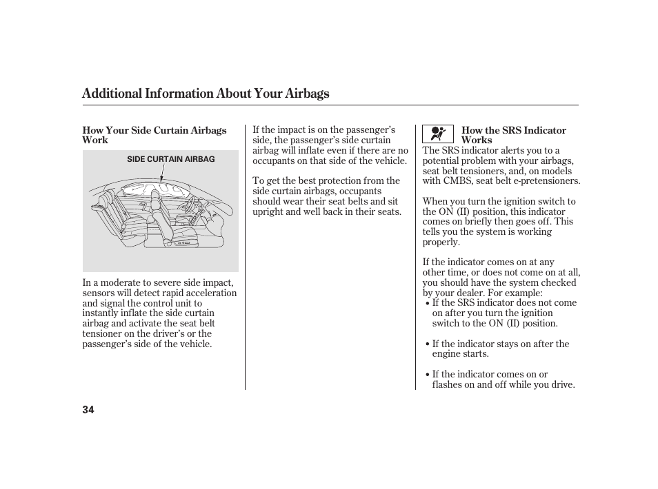 Additional information about your airbags | Acura 2009 RL User Manual | Page 40 / 554
