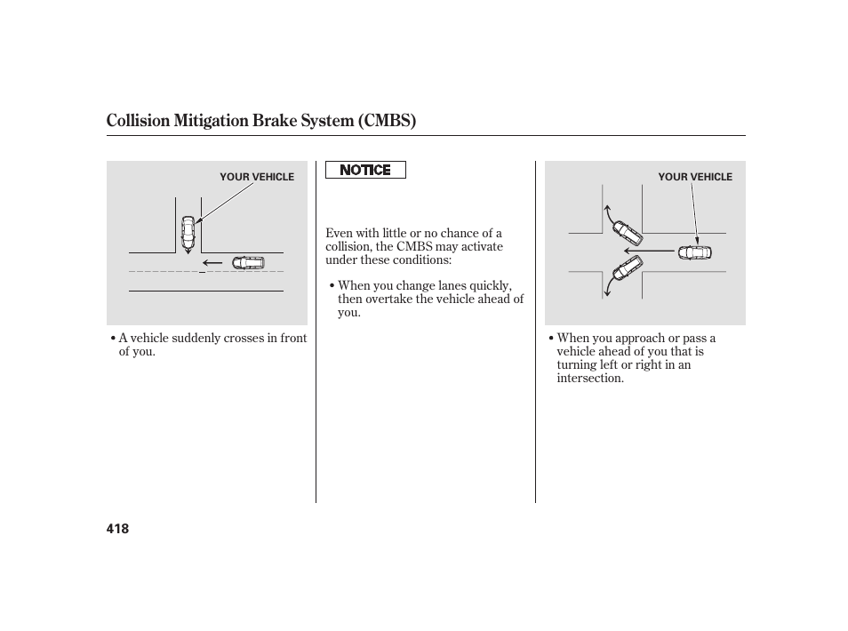 Collision mitigation brake system (cmbs) | Acura 2009 RL User Manual | Page 424 / 554